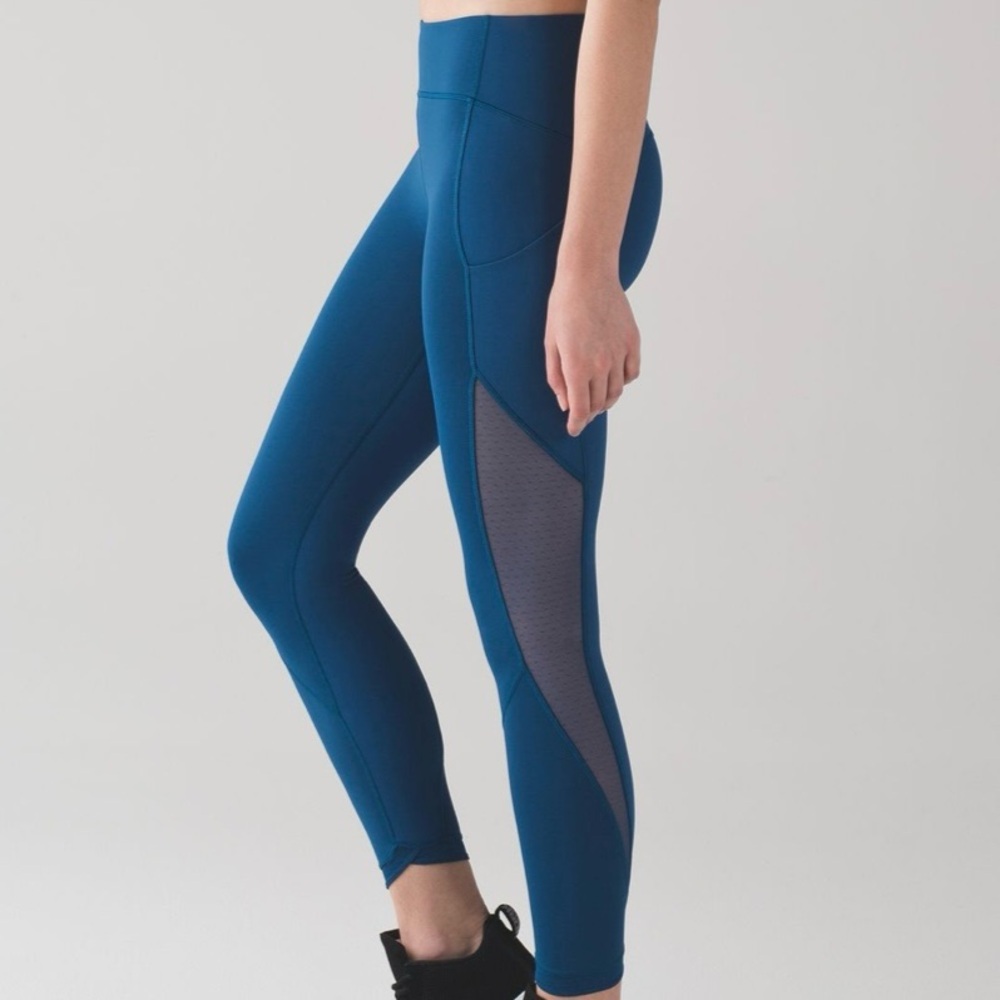 LULULEMON Poseidon Sole Training 7/8 Tight Luxtreme Mesh Side Pocket‎ Legging 8